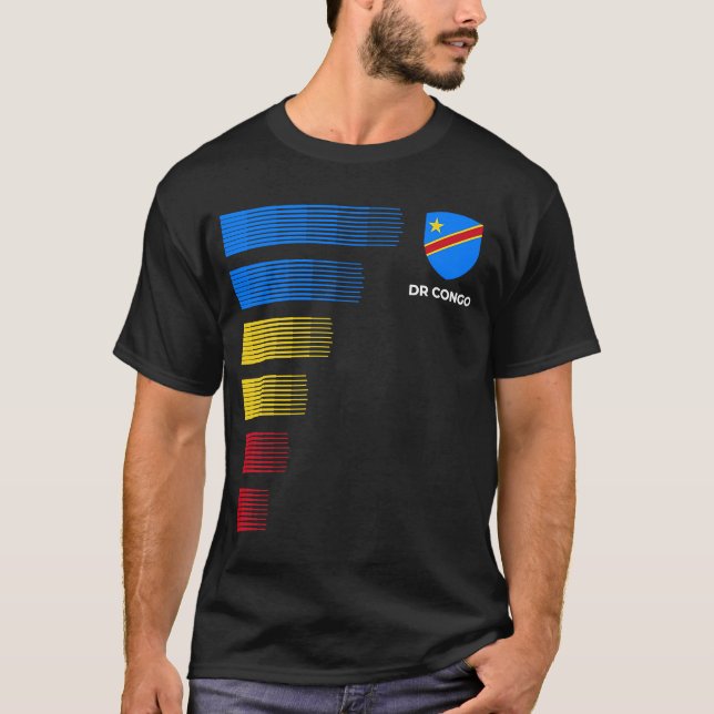 T-shirt Drapeau de la République Démocratique du Congo Emb (Devant)