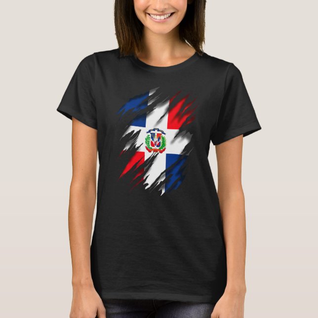 T-shirt Drapeau de la République Dominicaine (Devant)