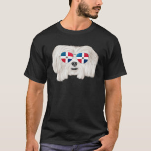T-shirt Drapeau de la République dominicaine Chien maltais