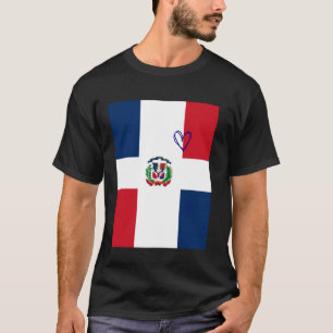 T-shirt Drapeau de la République dominicaine Cœur dominica