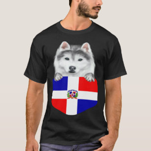 T-shirt Drapeau de la République dominicaine Husky sibérie