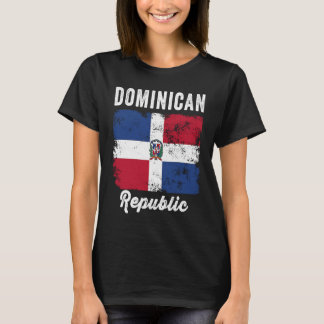 T-shirt Drapeau de la République dominicaine Vintage Homme