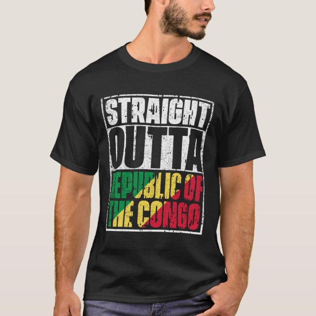 T-shirt Drapeau de la République du Congo (Devant)