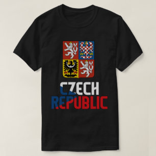 T-shirt Drapeau de la République tchèque et armoiries patr
