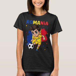 T-shirt Drapeau de la Roumanie pour garçons Kid Goal Carto