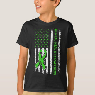T-shirt Drapeau de la santé mentale aux États-Unis pour la