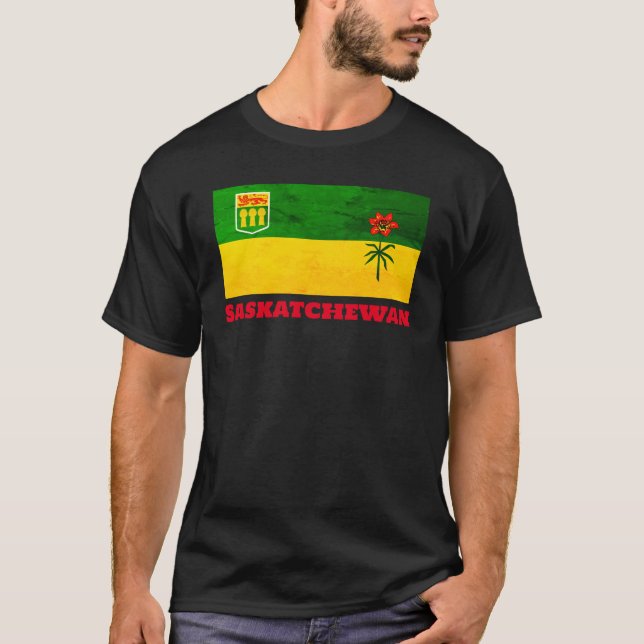 T-shirt Drapeau de la Saskatchewan (CANADA) (Devant)