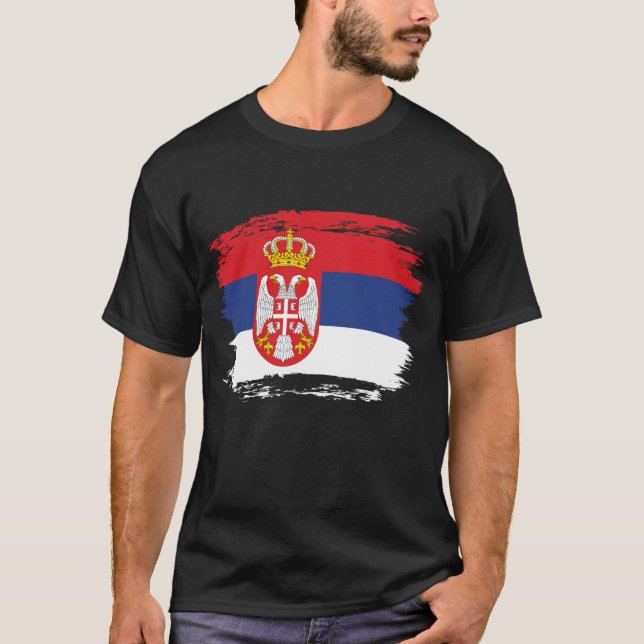 T-shirt Drapeau de la Serbie (Devant)