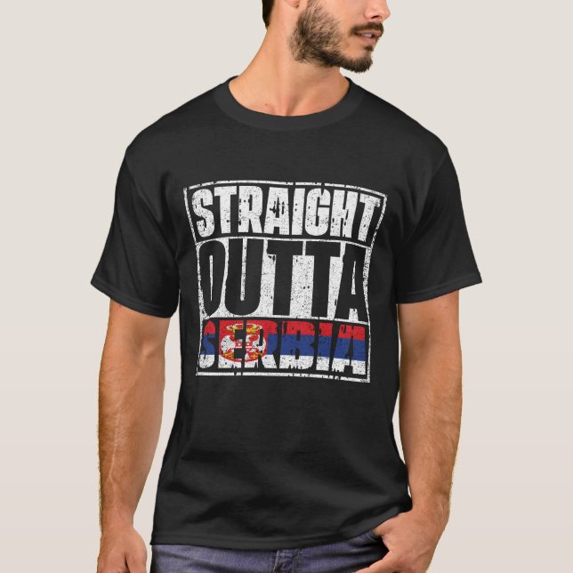 T-shirt Drapeau De La Serbie Droite (Devant)