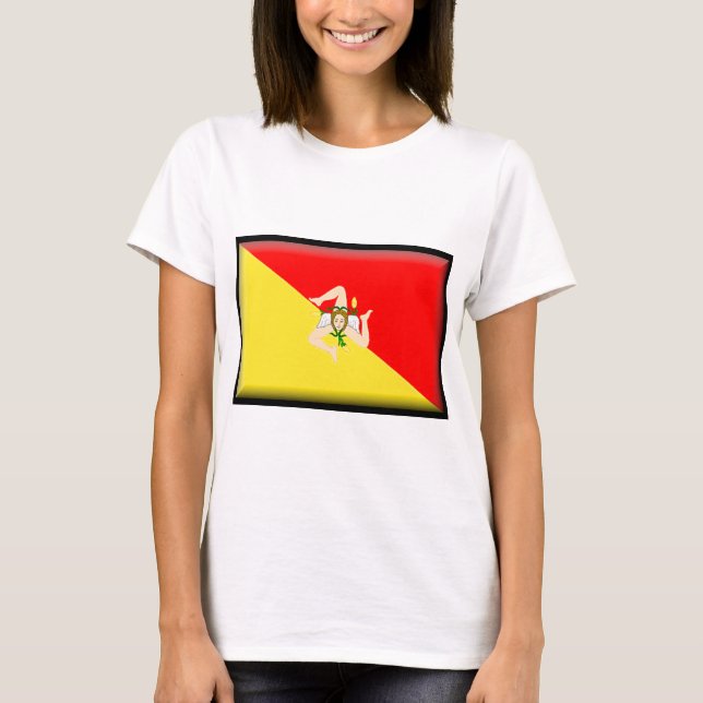 T-shirt Drapeau de la Sicile (Italie) (Devant)