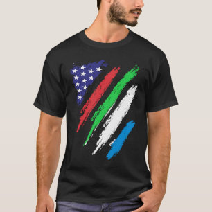 T-shirt Drapeau de la Sierra Leone cultivé en Amérique Moi