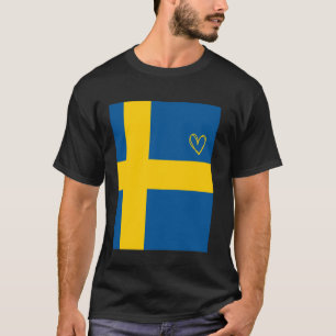T-shirt Drapeau de la Suède Cœur suédois Fierté Patrimoine