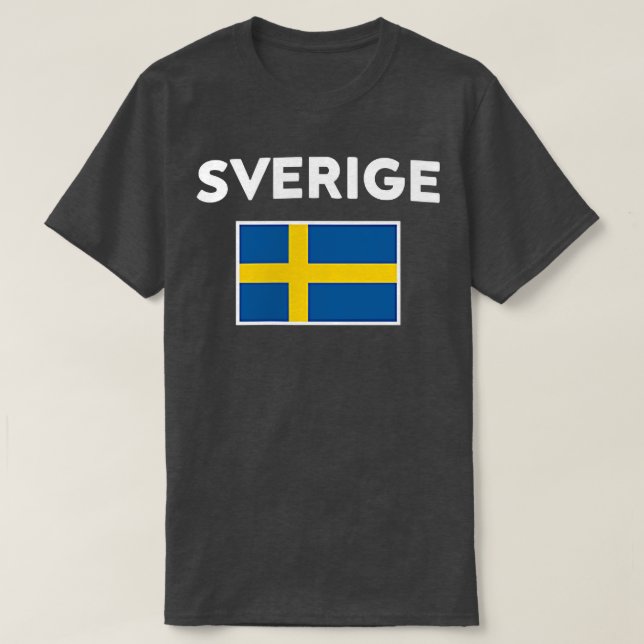 T-shirt Drapeau de la Suède Sverige Jaune Bleu  (Design devant)