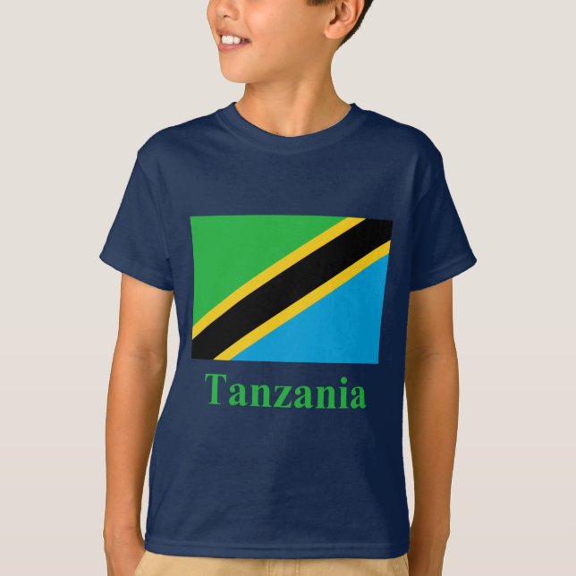 T-shirt Drapeau de la Tanzanie avec le nom (Devant)