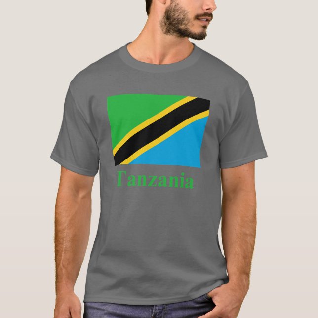 T-shirt Drapeau de la Tanzanie avec le nom (Devant)