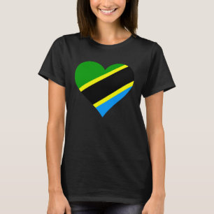 T-shirt Drapeau de la Tanzanie Cœur Tanzanie  Amour Tanzan