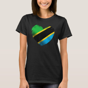 T-shirt Drapeau de la Tanzanie en forme de cœur Tanzanien 