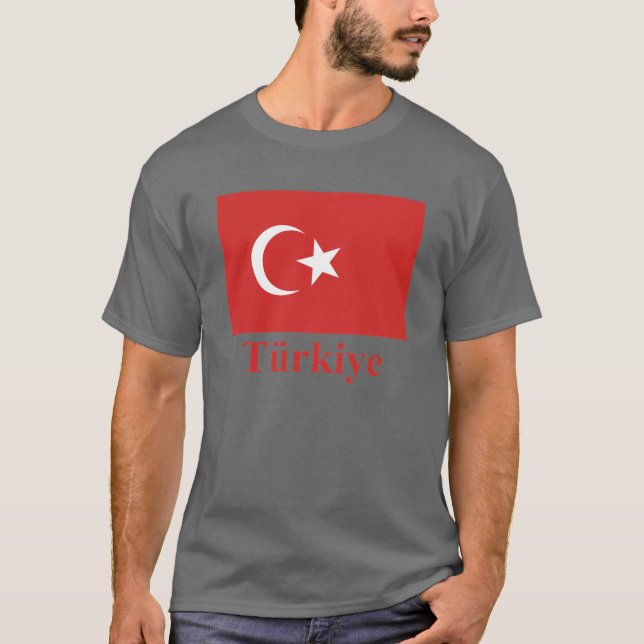 T-shirt Drapeau de la Turquie avec le nom dans le turc (Devant)