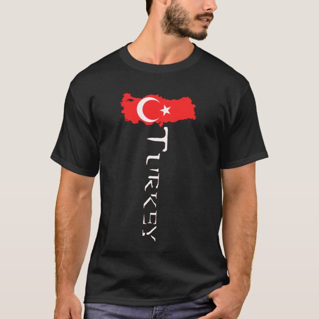 T-shirt Drapeau de la Turquie Carte (Devant)