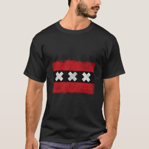 T-shirt Drapeau de la ville d'Amsterdam Pays-Bas Nederland