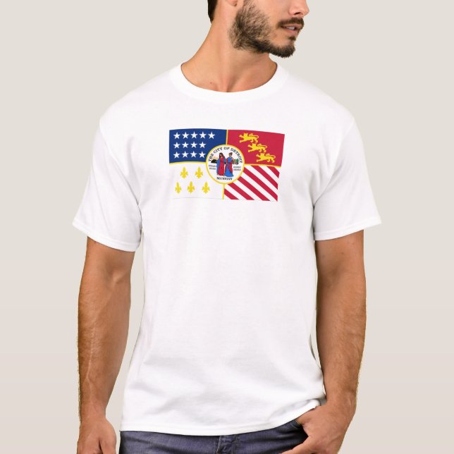T-shirt Drapeau de la ville de Detroit (Devant)