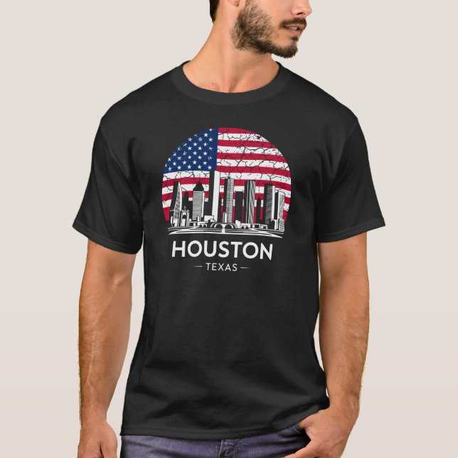 T-shirt Drapeau de la ville de Houston Texas (Devant)