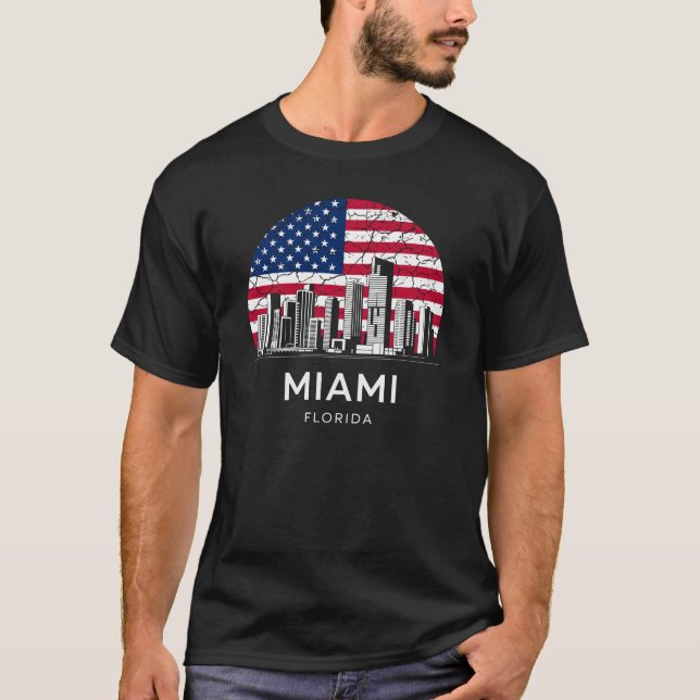 T-shirt Drapeau de la ville de Miami Floride (Devant)