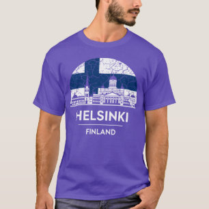 T-shirt Drapeau de la ville d'Helsinki en Finlande garçon