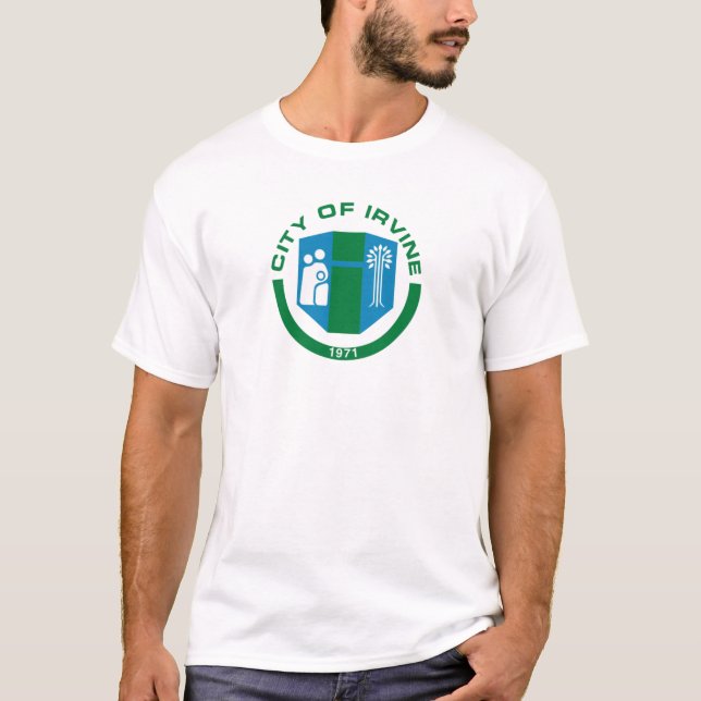 T-shirt Drapeau de la ville d'Irvine (Devant)