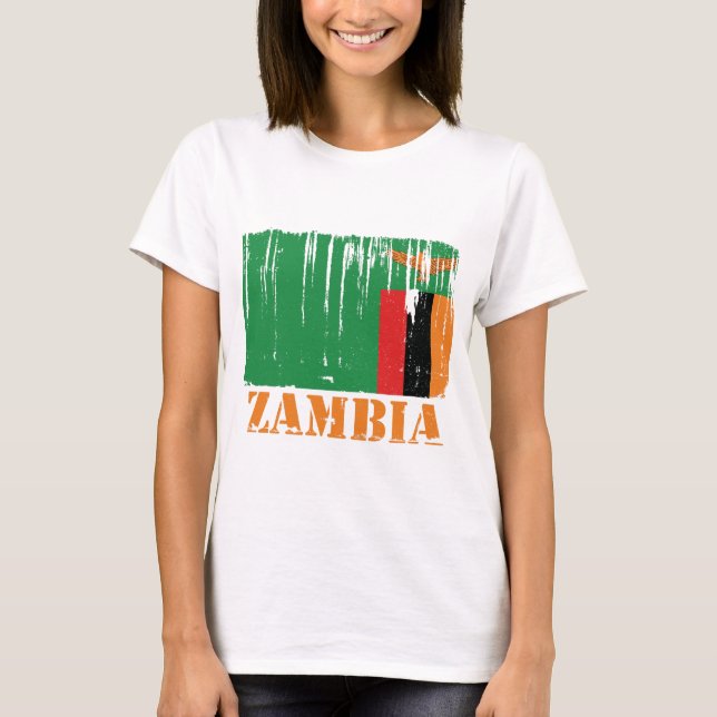 T-shirt Drapeau de la Zambie (Devant)