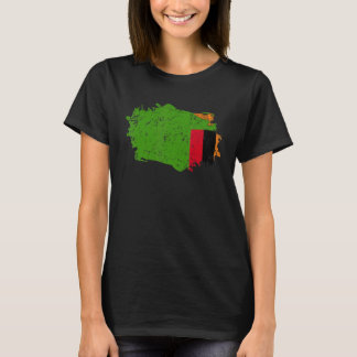 T-shirt Drapeau de la Zambie Drapeau de pays grunge Zambie