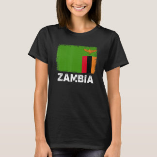 T-shirt Drapeau de la Zambie Soutenir le peuple zambien