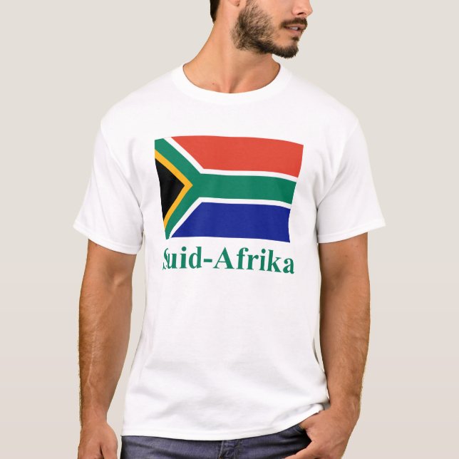 T-shirt Drapeau de l'Afrique du Sud avec le nom dans (Devant)