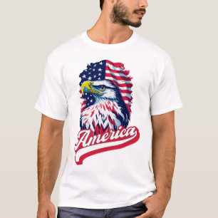 T-shirt Drapeau de l'aigle américain