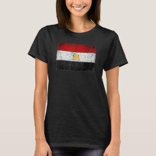 T-shirt Drapeau De L'Aigle Égyptien Souvenir Rouge Blanc B