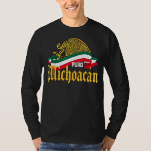 T-shirt Drapeau de l'aigle jaune du Michoacán Mexique Puro