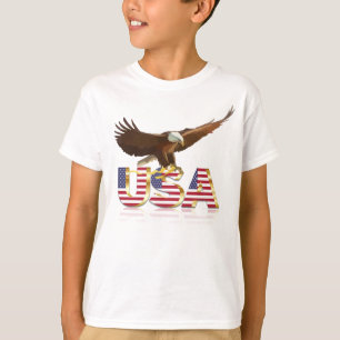 T-shirt Drapeau de l'aigle noir Usa