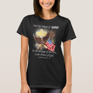 T-shirt Drapeau de l'aigle Patriot chrétien Usa Une nation