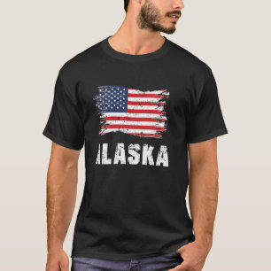 T-shirt Drapeau de l'Alaska États-Unis, Alaska
