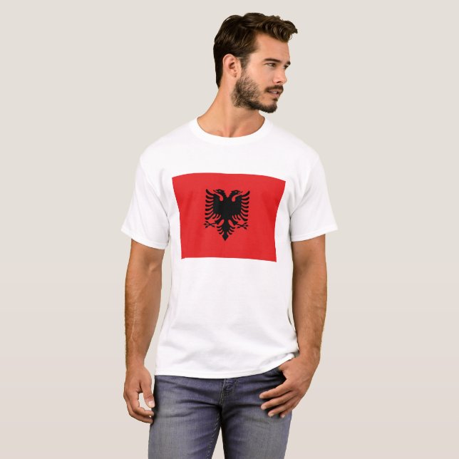 T-shirt Drapeau de l'Albanie (Devant entier)