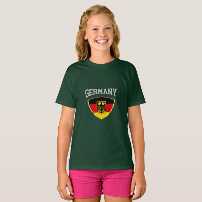 T-shirt Drapeau De L'Allemagne & Emblem (Devant entier)