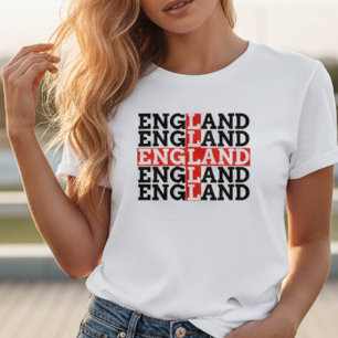T-shirt Drapeau de l'Angleterre Nom Répété Typographie Fan