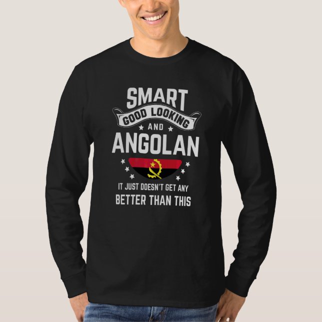 T-shirt Drapeau de l'Angola Fierté native  Angola Racines  (Devant)