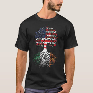 T-shirt Drapeau de l'arbre cultivé américain des racines i