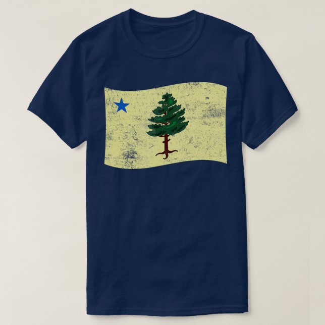 T-shirt Drapeau de l'arbre du pin du Maine 1901 (Design devant)