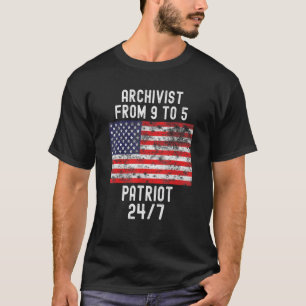 T-shirt Drapeau de l'archiviste Patrio Patriotic 4 juillet