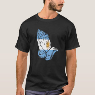 T-shirt Drapeau de l'Argentine Mains en Prière Camisa De A