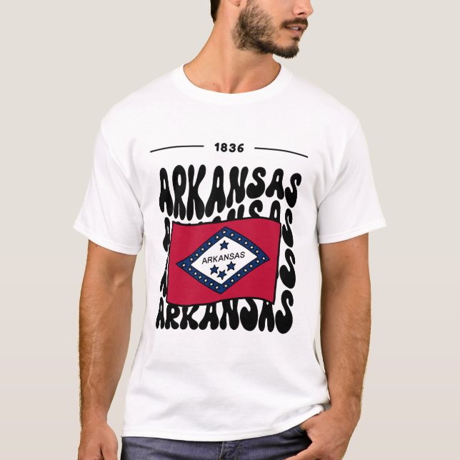 T-shirt Drapeau de l'Arkansas USA (Devant)