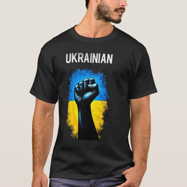T-shirt Drapeau de l'armée ukrainienne Symbole du trident  (Devant)