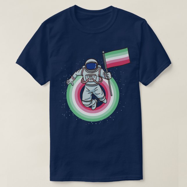 T-shirt Drapeau de l'astronaute Abroseuse Pride (Design devant)